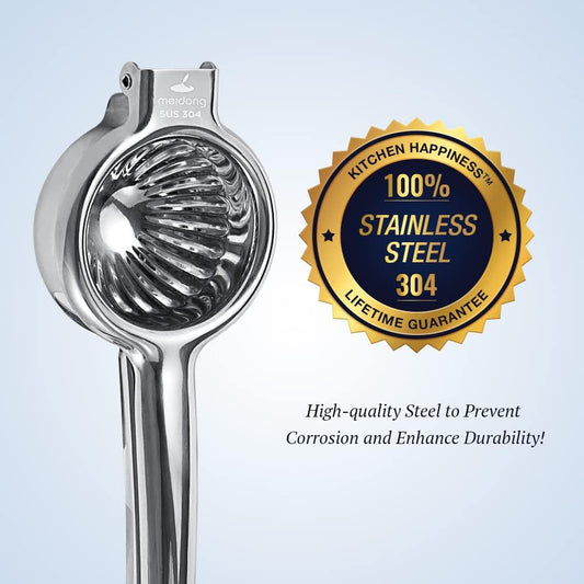 Upgraded Lemon Squeezer Super Stainless Steel 304 Hand Press Juicer Manual Citrus for Juicing Lemon & Limes, Vegetables