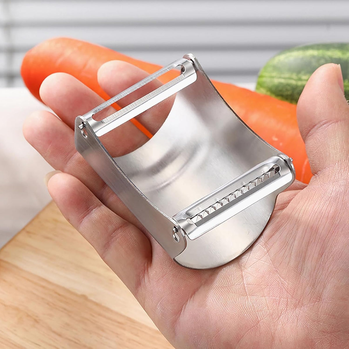 2-in-1 Vegetable Peeler & Julienne Slicer – Ultra-Sharp Stainless Steel Peeler for Carrots, Potatoes, Apples, Melons – Rustproof, Dishwasher Safe, Ergonomic Kitchen Peeler