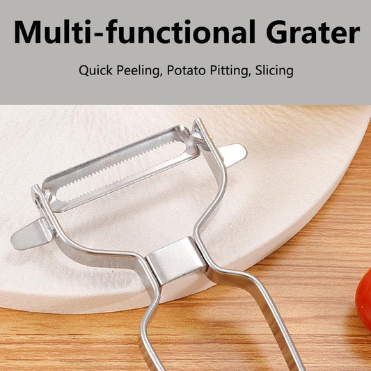 2 Pack Peelers, Stainless Steel Vegetable Peeler, Vegetable Julienne Cutter and Fruit Slicer, Y Shaped Multifunction Potato Peeler with Ergonomic Handle - Flattooth,L