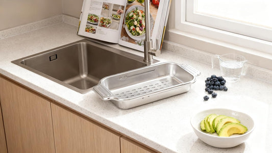 Extendable Colander 304 Stainless Steel Over Sink, 2 PCS