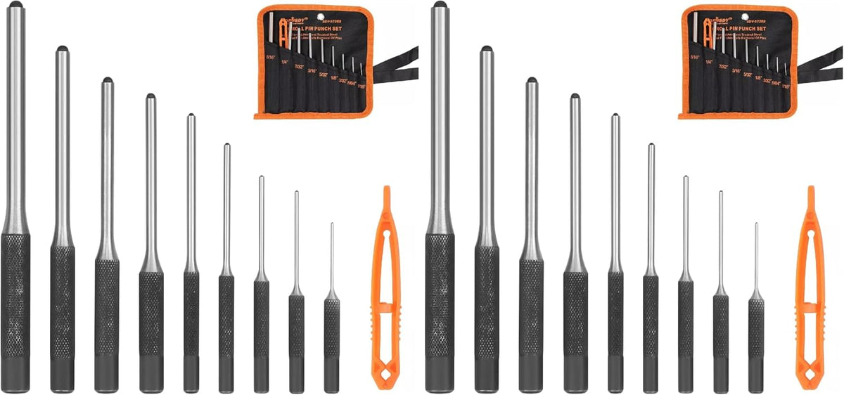 9 Pieces Roll Pin Punch Set, Removing Repair Tool with Holder for Automotive, Watch Repair, Jewelry and Craft