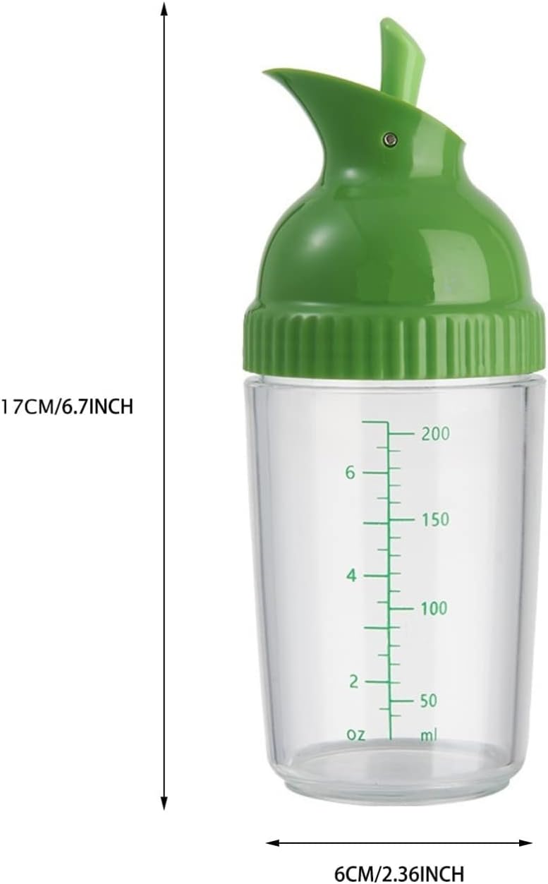 Salad Dressing Shaker Container, Homemade Salad Dressing Bottle Mixer Measure,Dripless Pour, Soft Grip, BPA Free(2 Pcs)