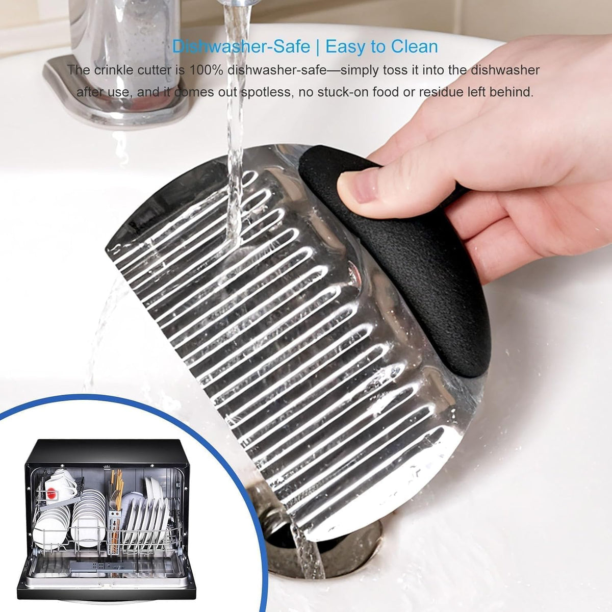 2PCS Large Crinkle Cutters, Heavy Duty Stainless Steel Crinkle Cutter with Ergonomic Non-Slip Handle, Professional Wavy Cutter for Veggies, Potatoes, Carrots, Cucumbers