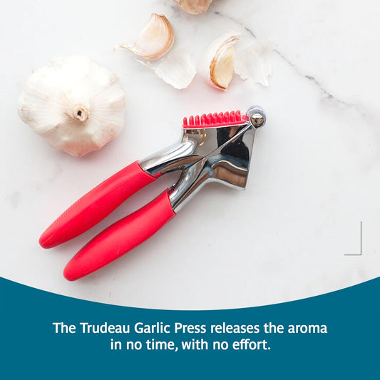 Garlic Press - Effortless Garlic Crusher with Built-In Cleaning Aid, Large Garlic Chamber, Comfortable Ergonomic Handle, BPA-Free & Dishwasher-Safe - Quick and Easy Meal Preparation