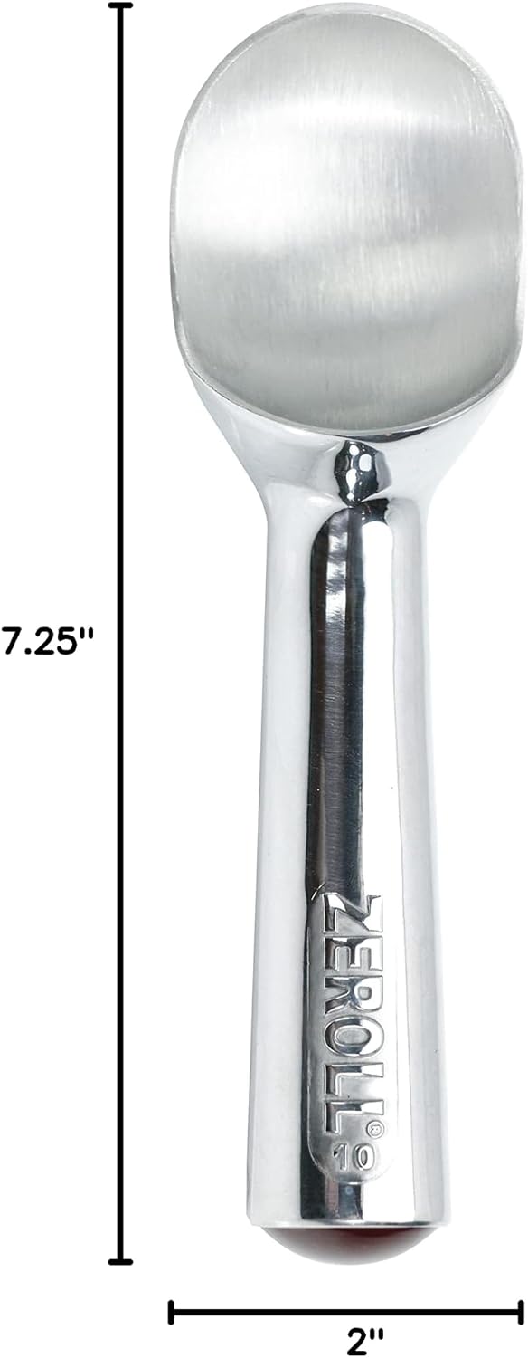 Size 10, in Silver 1010 Original Ice Cream Unique Liquid Filled Heat Conductive Handle Simple One Piece Aluminum Design Easy Release 20 Scoops per, 4-Ounce