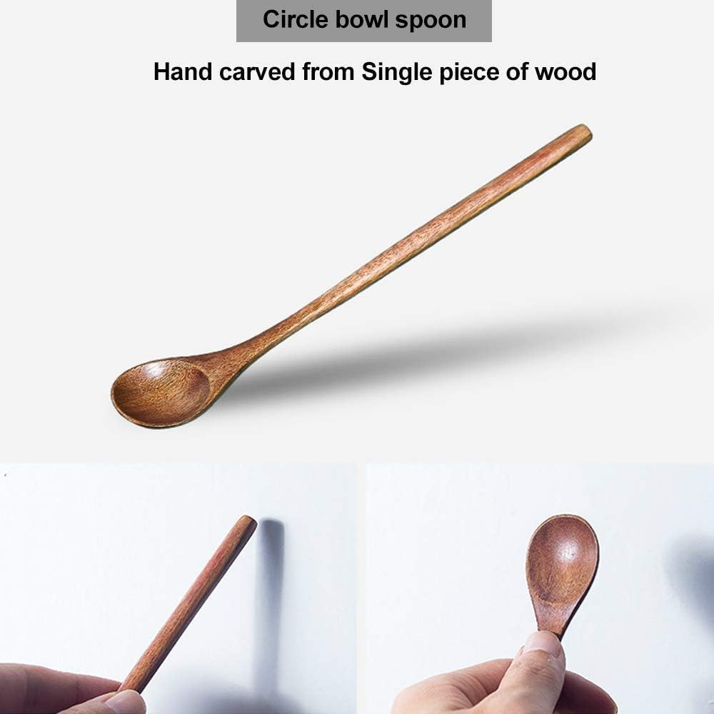 6Pcs Small Wood Coffee Spoons for Serving Honey Jars Stir Wooden Tablespoon