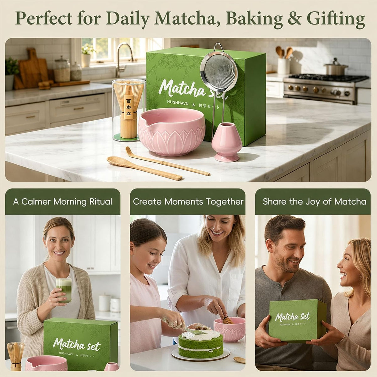 Matcha Whisk Set with Ceramic Bowl & Bamboo Chasen