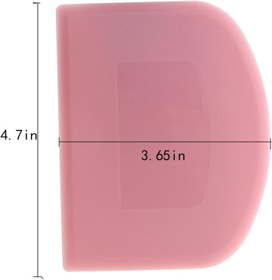 3PCS Pink Food Grade PP Plastic Bench Food Scrapers 12cm Multifunctional Kitchen Pastry Cutting Tool Flours Spatula Suitable for Spade Cream Fudge Cheese