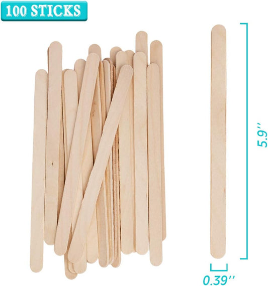 100pcs 8oz Graduated Clear Plastic Measuring Cups with 100pcs Wooden Stirring Sticks for Mixing Paint, Pigments, Epoxy Resins, Resins