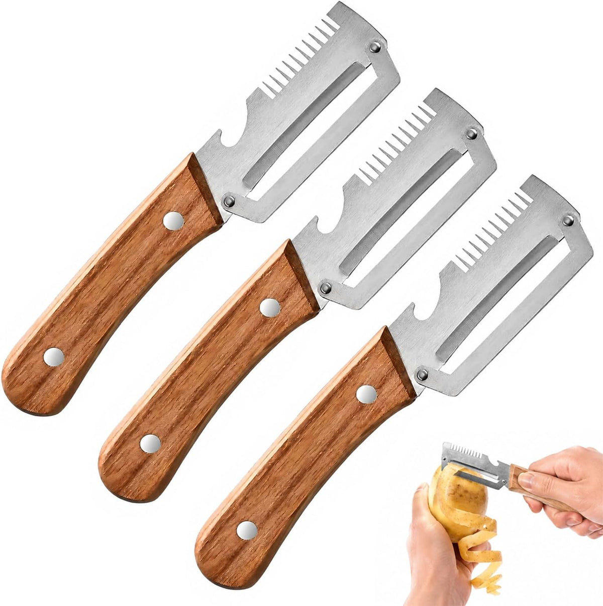 Vegetable Peeler, 2026 Upgrade Multifunctional Stainless Steel Peeler, 3 in 1 Vegetable Peeler for Kitchen, Kitchen Gadgets Tool for Fruit Pumpkin Peeling Potato Carrot Veggie Peeler (1Pcs)