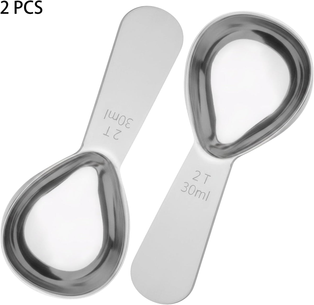 2PCS Coffee Scoop: 1 Tbsp (1/16 Cup / 0.5 Oz / 15Ml) Measuring Spoons Stainless Steel Rose Gold Set for Ground Coffee Protein Powder & Spices Short Handle Fits into Canisters