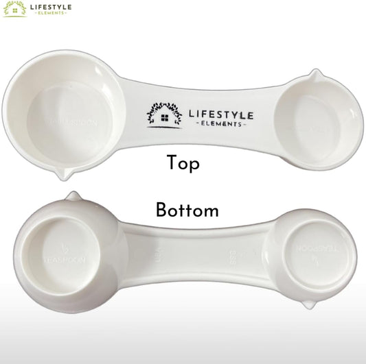 All In One Measuring Spoon With 1 Tbsp, 1 Tsp, 1/2 Tsp, 1/4 Tsp Measures - Plastic - Use for Dry Ingredients or Liquids - Durable Rugged Dishwasher Safe - Made in USA - Versatile Kitchen Tool