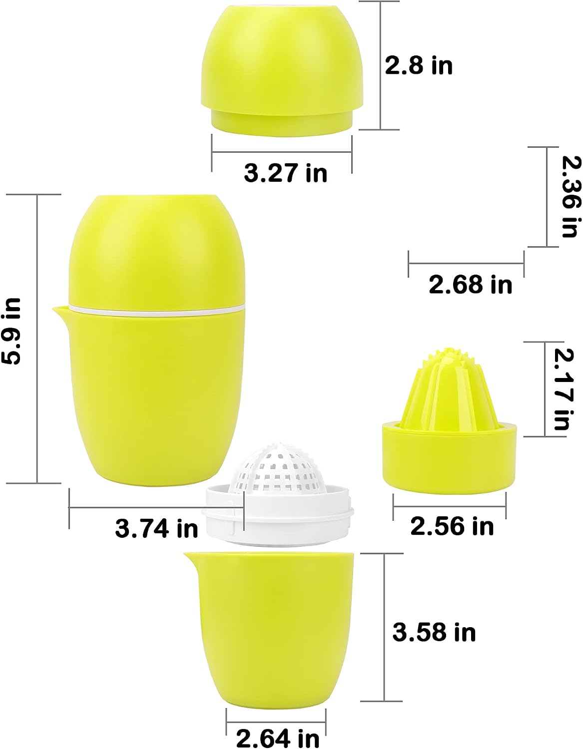 Hand Juicer, Lemon Squeezer, Two Squeezing Options, Green