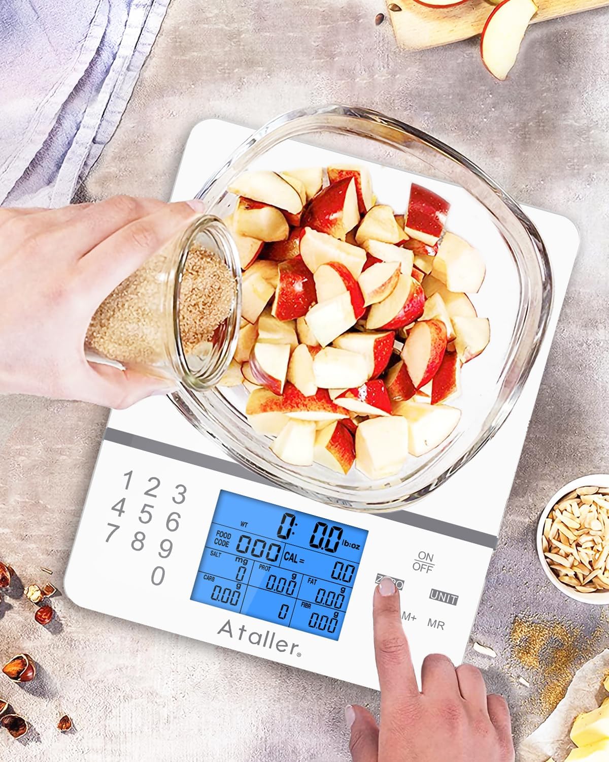 Smart Food Scales, 1g Resolution Max 5kg 11Ibs, Stainless Steel