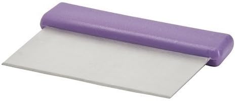 DSC-2P, Allergen Free Dough Scraper with Stainless Steel Blade, Dough Cutter and Chopper with Purple Polypropylene Handle