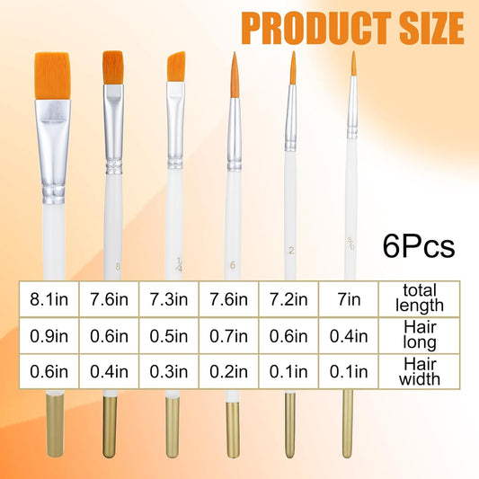 6Pcs Multifunction Painting Brushes for Cake Decorating, Food Grade Paint Brushes Cake Decorating Brush Comfortable Nylon Wooden Handle for Cooking, Baking, Basting, Pastry and Cookie
