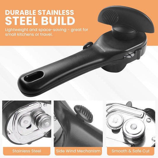 Ergonomic Can Opener, Easy Safe-Cut for Seniors & Restaurants