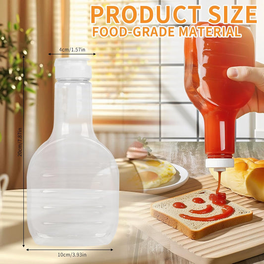 12 Pack 16 oz Clear Plastic Squeeze Bottles with Flip Top Caps
