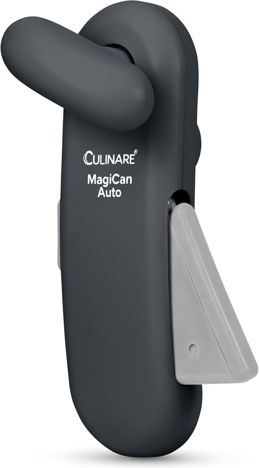 MagiCan Auto Tin Opener, Grey, Plastic/Stainless Steel, One Hand Operated Manual Can Opener with Clamp