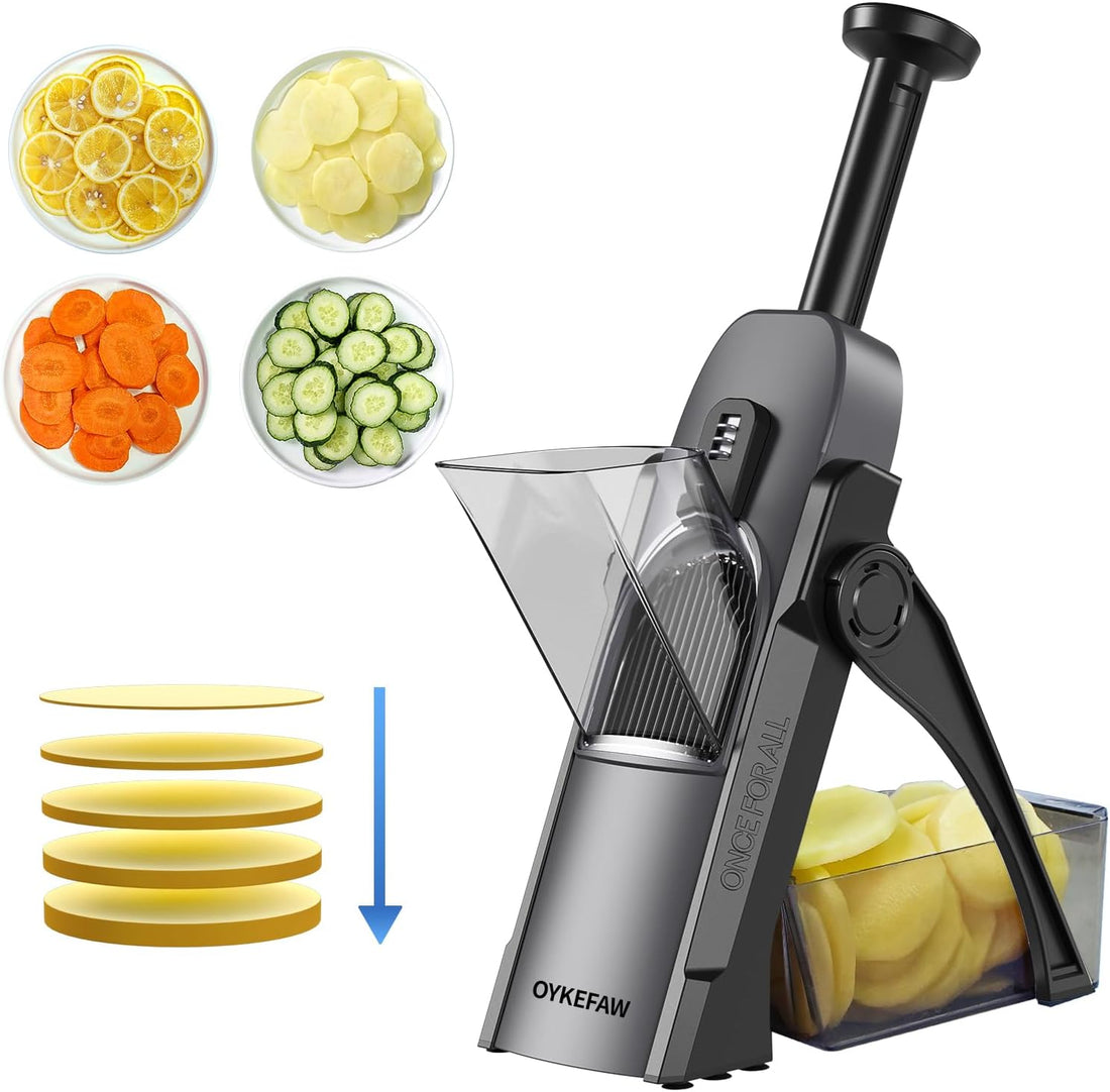 Safe Mandoline Slicer for Kitchen, Potato Slicer, Potato Slicer for Chips, Vegetable & Food Cutter,Thickness Adjustable 0.1-8
