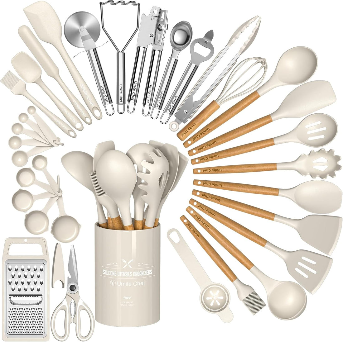 Food Grade Thickened Silicone (Stainless Steel Core) Kitchen Gadgets Tools Set - Kitchen Cooking Utensils Set, Heat Resistant