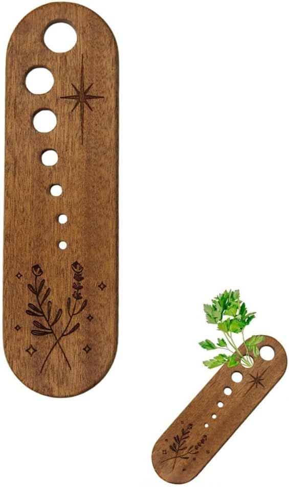 Herb Stripper, Wooden Vegetable Leaf Separator, Kitchen Herbs Leaf Stripping Tool, Exquisite Herb Stripper Bowl Gifts for the