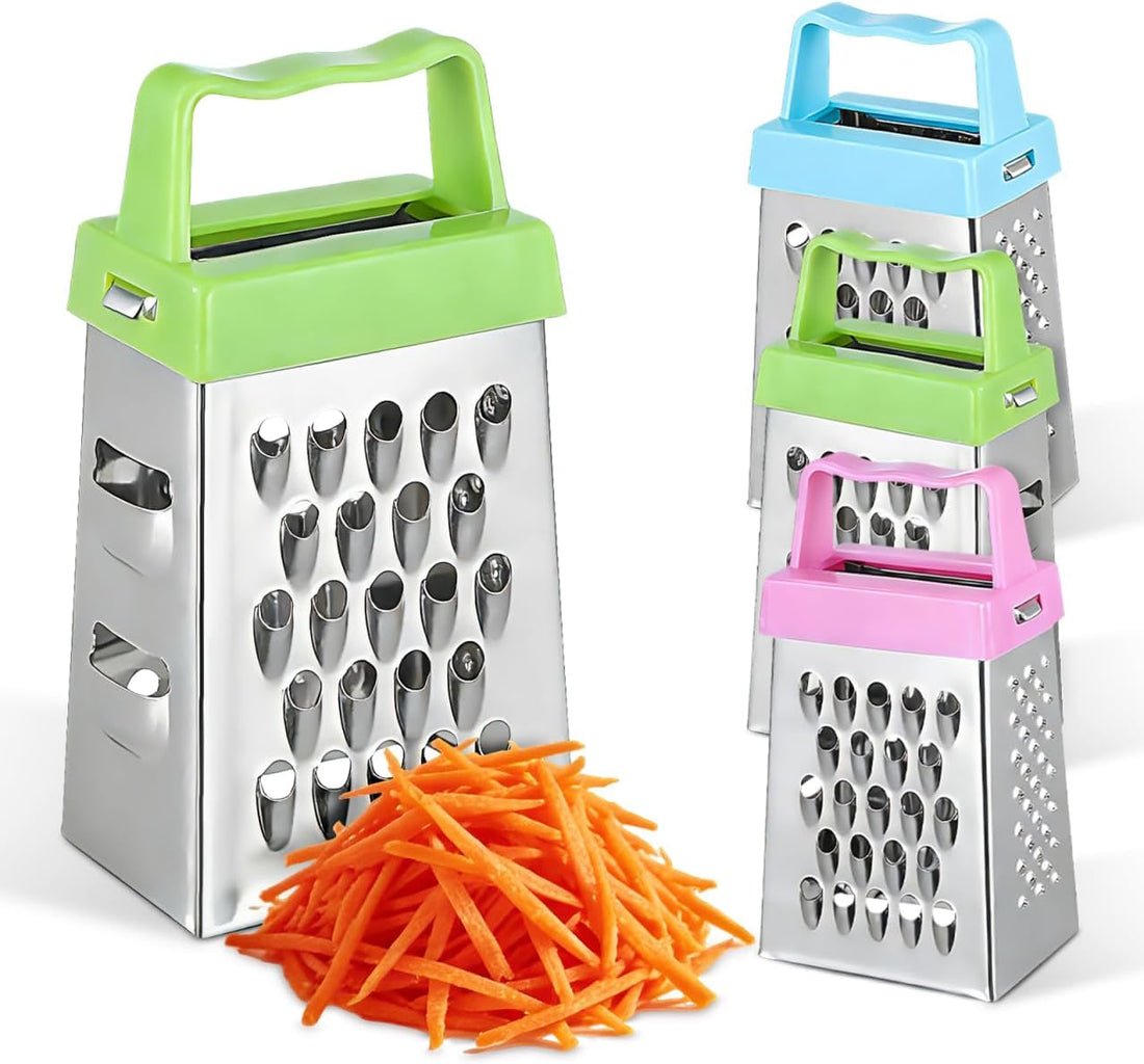 Sosoport Mini Cheese Grater Stainless Steel Box Grater with Non-Slip Handle for Cheese Garlic Ginger and Vegetable Slicing Co