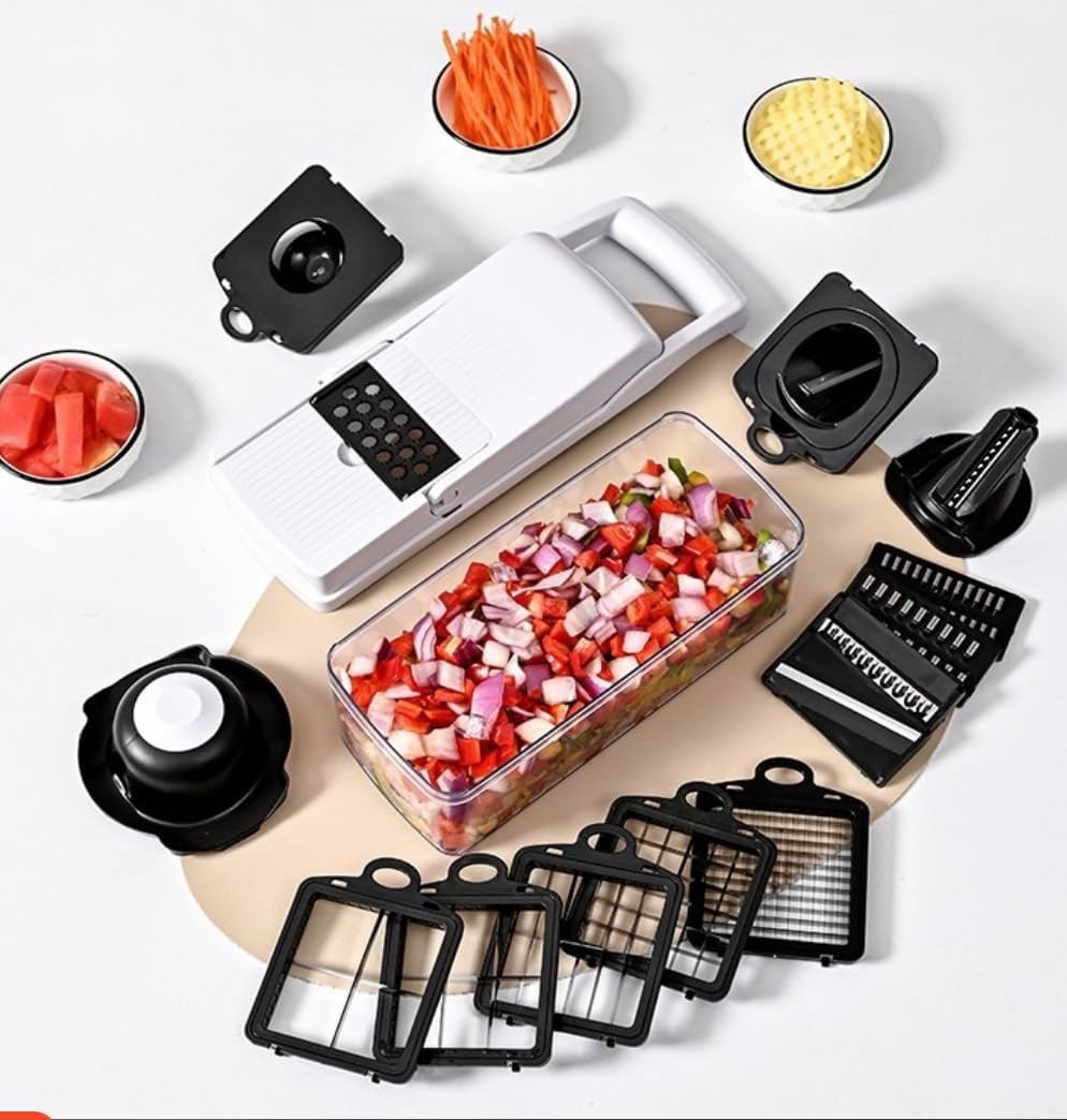 Multifunctional Pro Chopper - Vegetable Chopper and Spiralizer, Food Chopper with Container, Fruit Slicer, Kitchen Gadgets & 