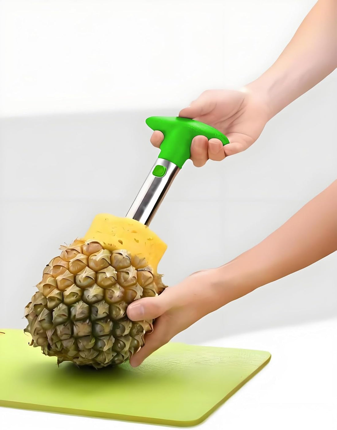 Pineapple Corer, [Upgraded, Reinforced, Thicker Blade], Premium Pineapple Corer Remover, Green