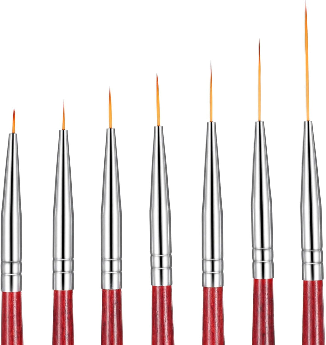 7 Pcs Rigger Artist Paint Brush, Highly Flexible Paint Brushes Extra Long Fine Point Tip Pinstriping Scroll Outlining Brush F