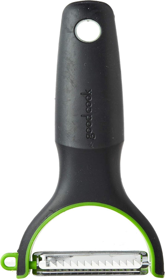 GoodCook Y-Shaped Julian Vegetable Peeler, Easy Grip, Stainless Steel Blade, Black and Green
