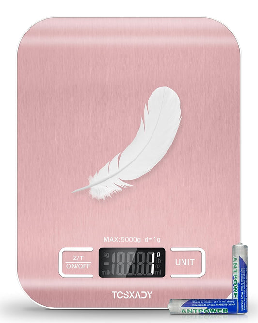 Food Scale, 11lb Digital Kitchen Scale with 6 Units LCD Display and Tare Function,Compact Design for Baking,Healthy Cooking,M