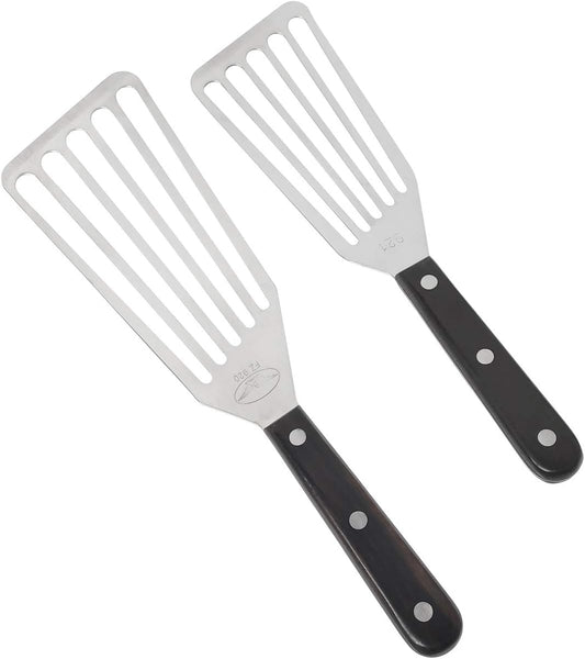 Fish Spatula, 2 Pack Stainless Steel Metal Spatula, Slotted Spatulas for Cooking, Flipping, Turning, Frying and Grilling