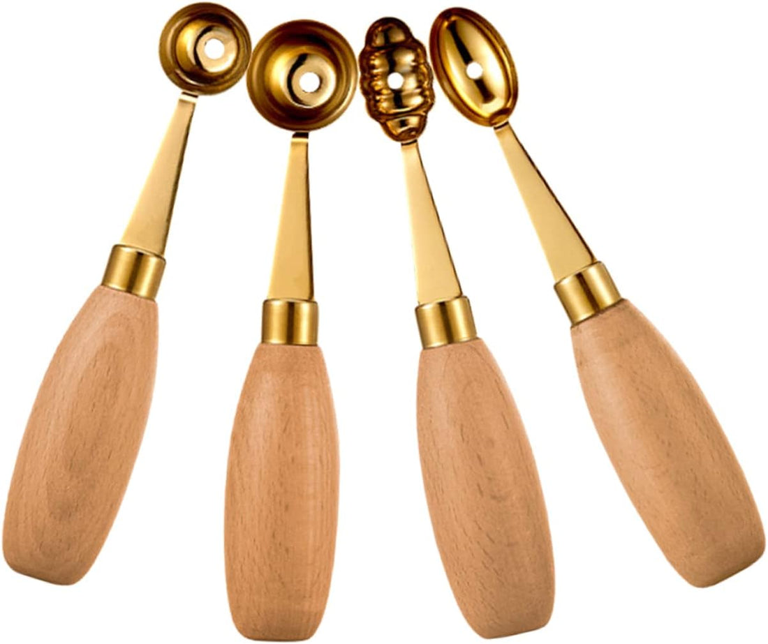4Pcs Melon Baller with Smooth Polished Heads for Ice Cream Fruit and Melon Scooping Lightweight Dessert Ball Maker for Home C