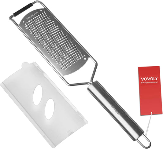 Professional Zester Grater Fine for Hard Cheese, Citrus Fruits, Garlic, Chili, Cinnamon and Nutmeg, Kitchen grater with Razor