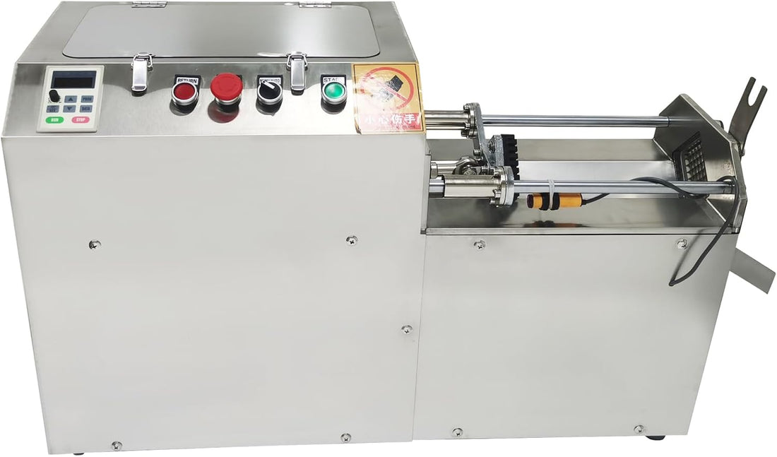 Automatic French Fry Cutter, 110V 1100W Commercial Potato Slicer, Electric Vegetable Strip Pusher with 7/10/15mm Blades & Inf