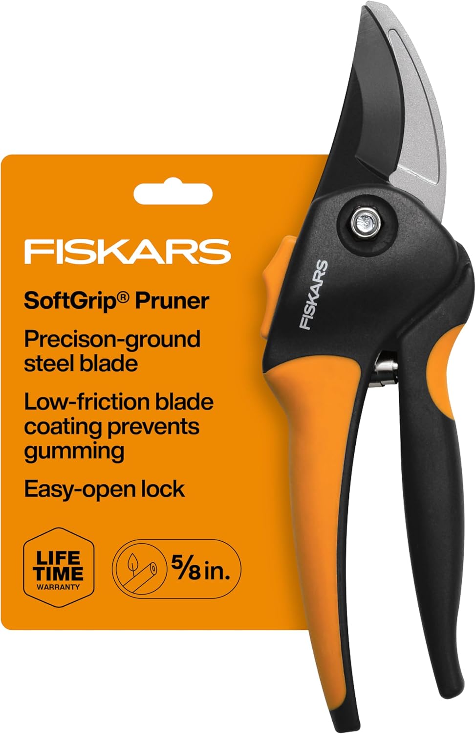 Bypass Pruning Shears, Branch Cutter with 5/8" Cut Capacity, Garden Shears with Sharp Steel Blade, Rust Resistant, Ergonomic 