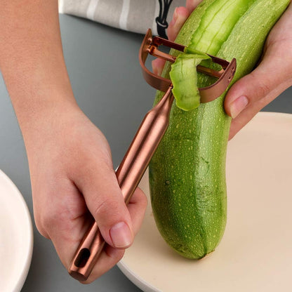 Stainless Steel Vegetable Peeler Gold 2 Pieces, with Potato Eye Remover & Swiveling Twin Blades, Y Shaped Titan Potato Peeler for Fruit & Veggie, Dishwasher Safe