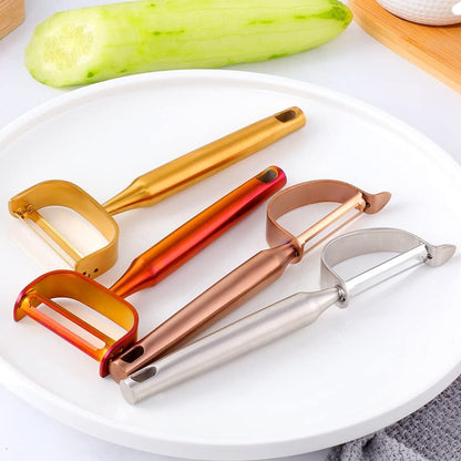 Stainless Steel Vegetable Peeler Gold 2 Pieces, with Potato Eye Remover & Swiveling Twin Blades, Y Shaped Titan Potato Peeler for Fruit & Veggie, Dishwasher Safe