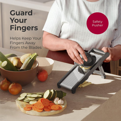 Austria Mandoline Slicer for Kitchen, Adjustable Vegetable Chopper, Fruit, Cheese Grater, Potato Chips Slicer - Black