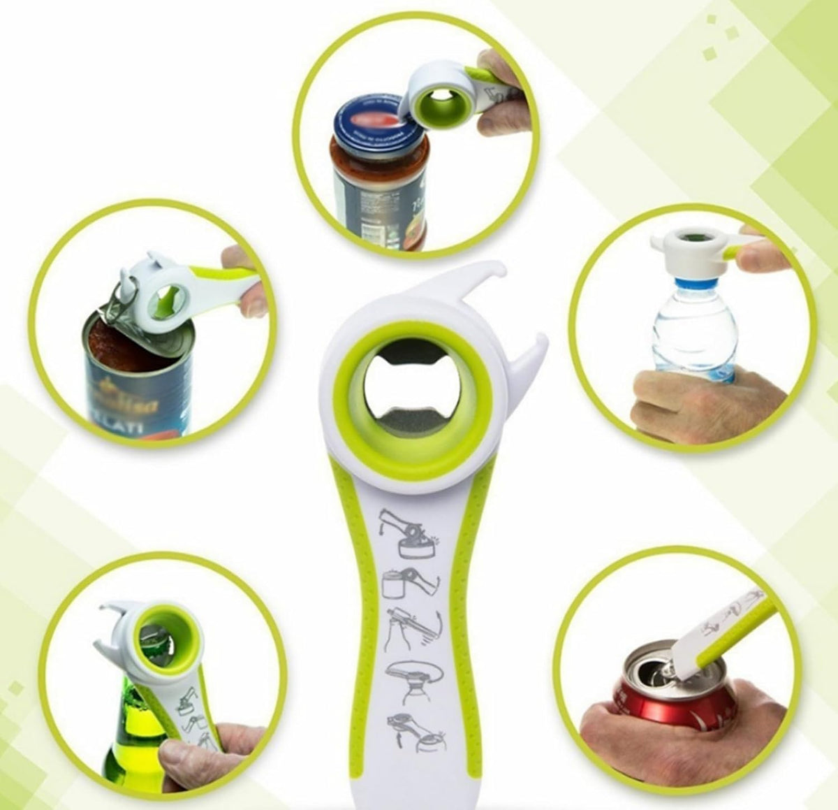 2 pcs 5 In 1 Multi Function Multi-function Can Jar Bottle Open/Tighten Bottle Jar Can Opener for Small Hands, Seniors or Anyone Who Suffers from Arthritis Good Kitchen Tool (black/white)