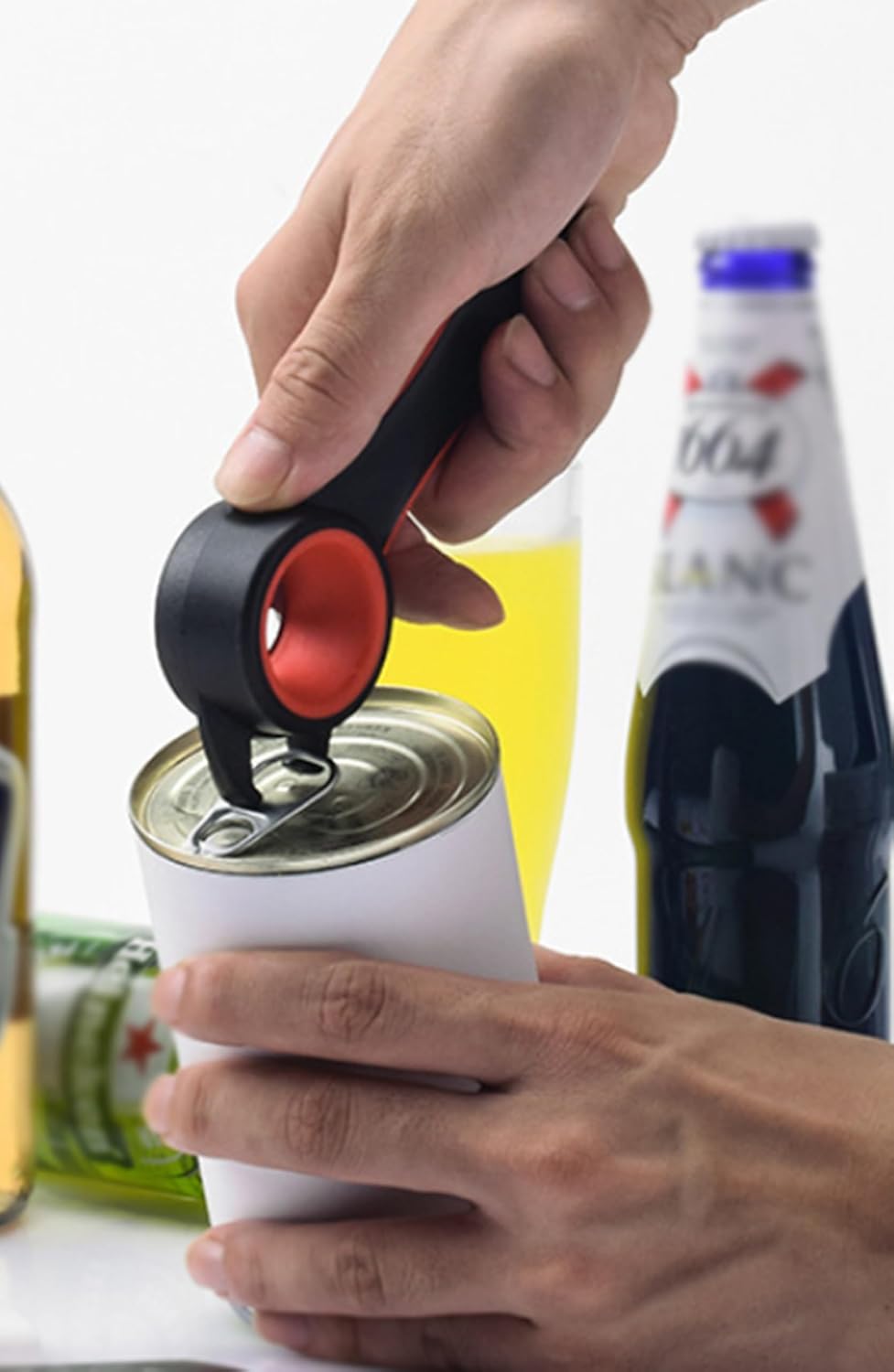 2 pcs 5 In 1 Multi Function Multi-function Can Jar Bottle Open/Tighten Bottle Jar Can Opener for Small Hands, Seniors or Anyone Who Suffers from Arthritis Good Kitchen Tool (black/white)