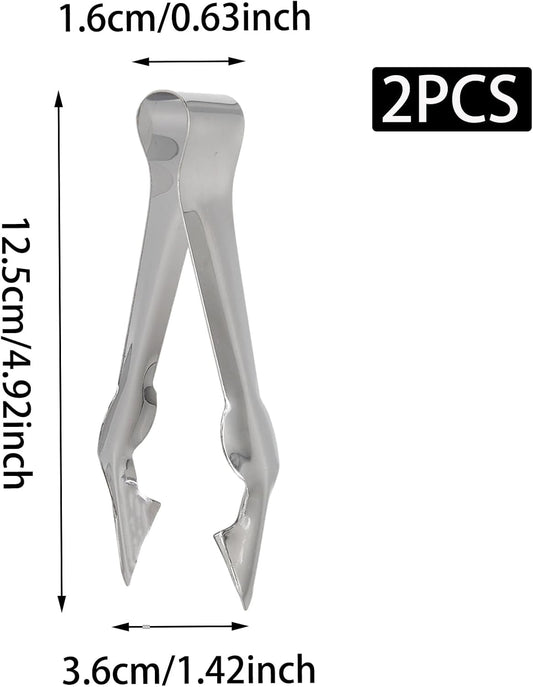 2Pcs 4.92Inch Silver Stainless Steel Multi-Functional Fruit & Vegetable Stem Remover Clip, Versatile Pineapple/Strawberry Eye Remover Gadget for Kitchen/Home Use