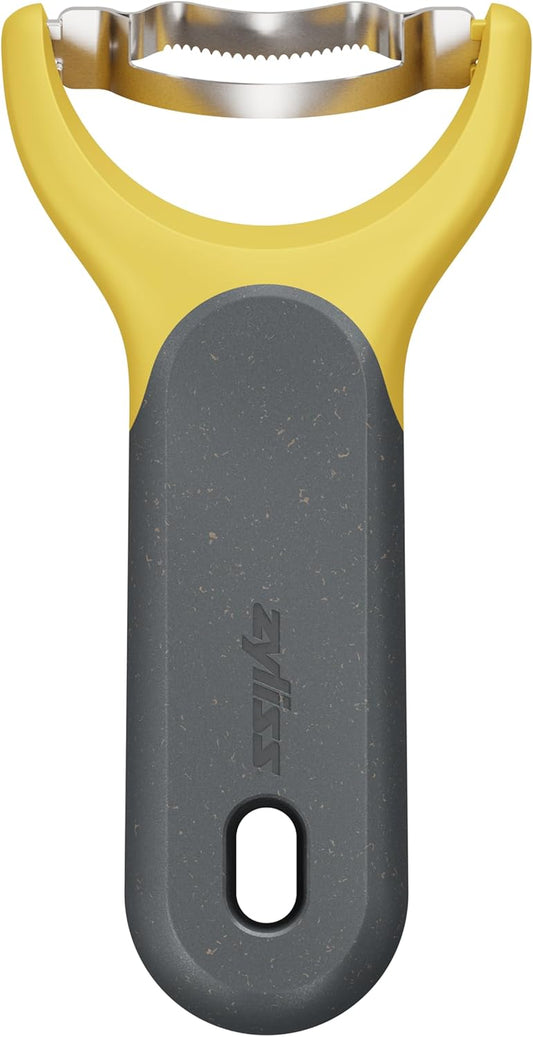 Corn Stripper – Extra Sharp Corn on the Cob Stripper Tool & Kernel Remover with Stainless Steel Serrated Blade – Ergonomic Handle – Dishwasher Safe – Yellow/Black