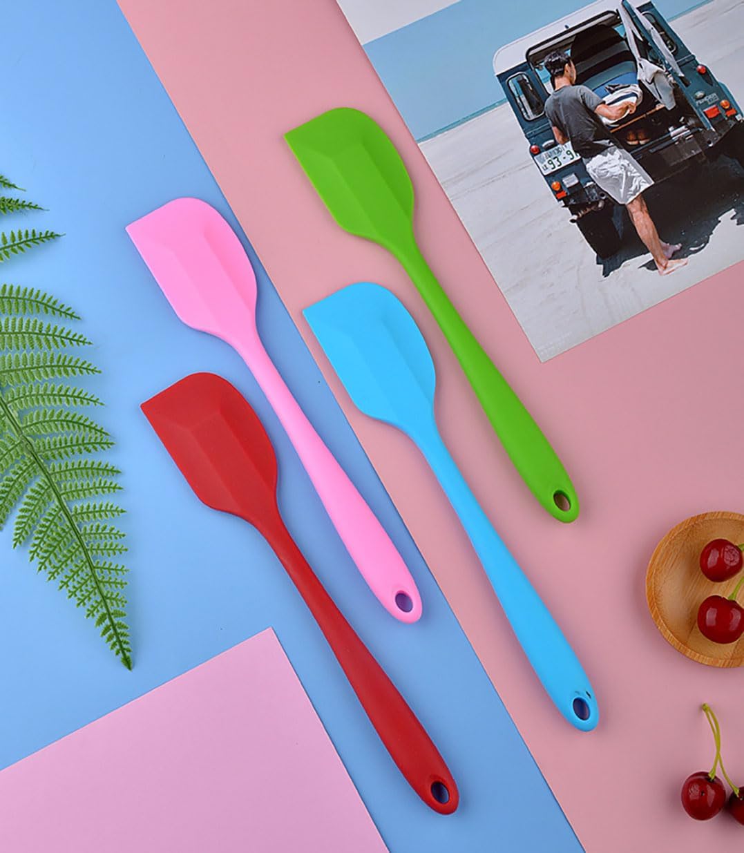 8Pcs Silicone Spatula Set w/Basting Brush – Heat Resistant Rubber Scraper Spatulas for Cooking Baking, Non-Stick Safe, Food Grade BPA-Free, Dishwasher Safe