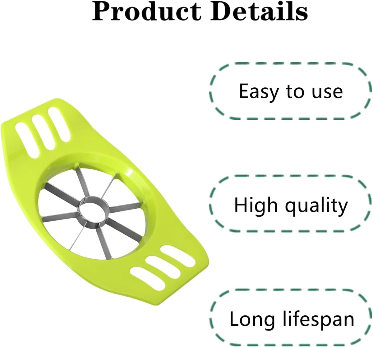 Apple Cutter Professional Apple Slicer Apple Corer Tool, Green, 2 PCS