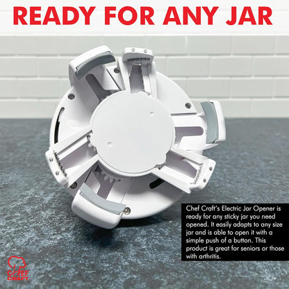 Hands free/Self-Centering, Three-Armed Electric Jar Opener