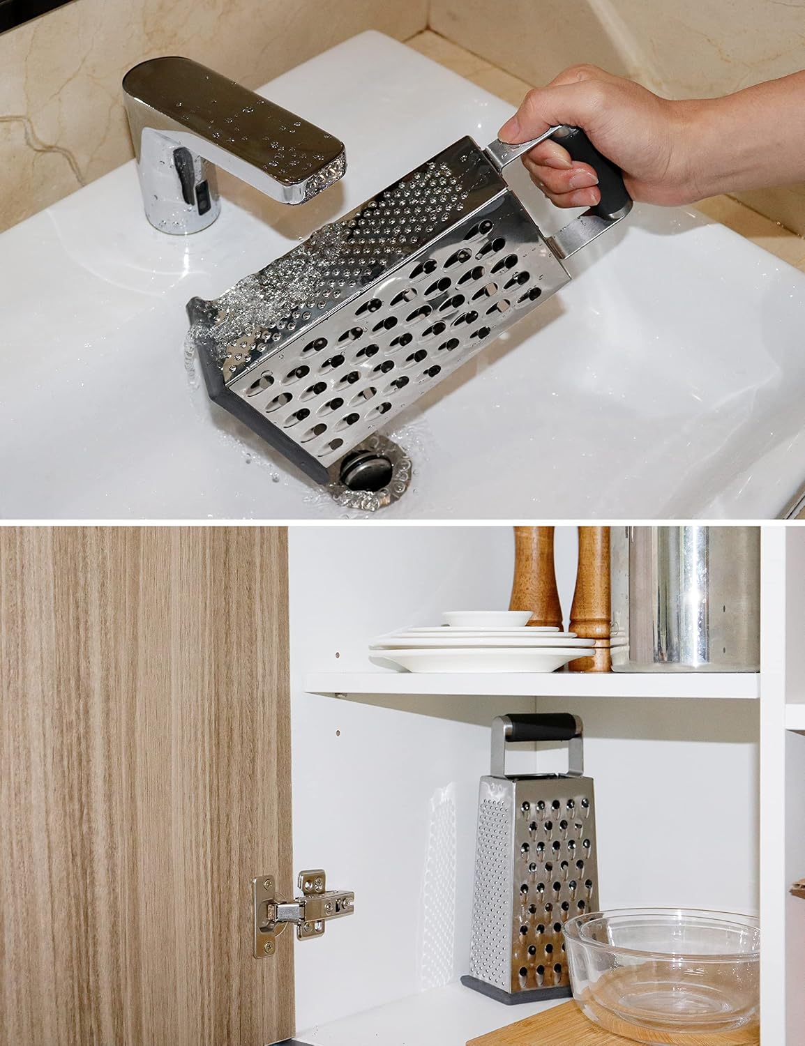 Cheese Grater, 4-Sided Box Grater for Cheese, Vegetable & Fruit