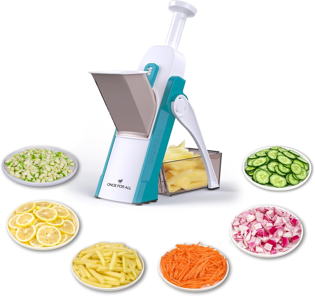 Safe Mandoline Slicer Kitchen, All in 1 Vegetable Slicer, Gray
