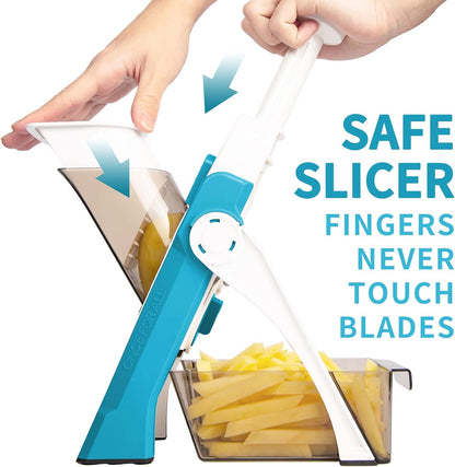 Safe Mandoline Slicer Kitchen, All in 1 Vegetable Slicer, Gray